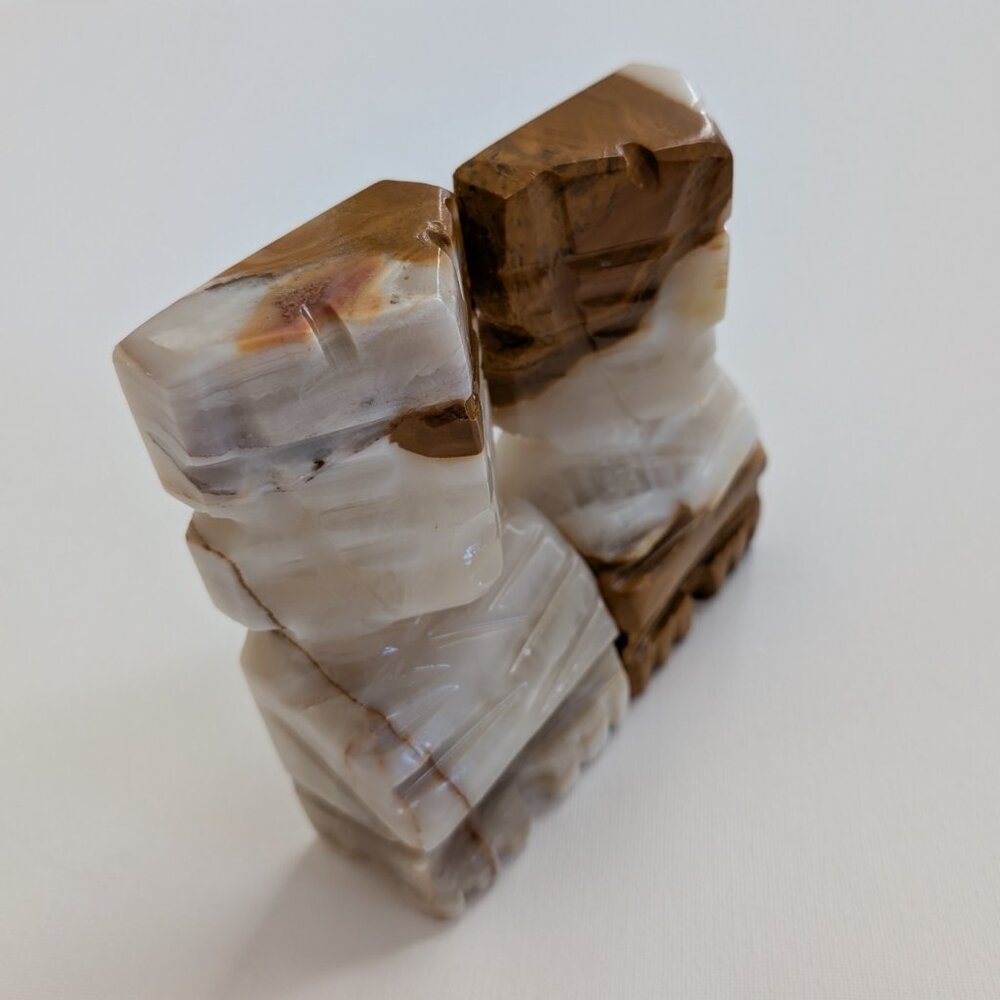 Vintage MCM 1960s  Italian Onyx Sphinx Bookends